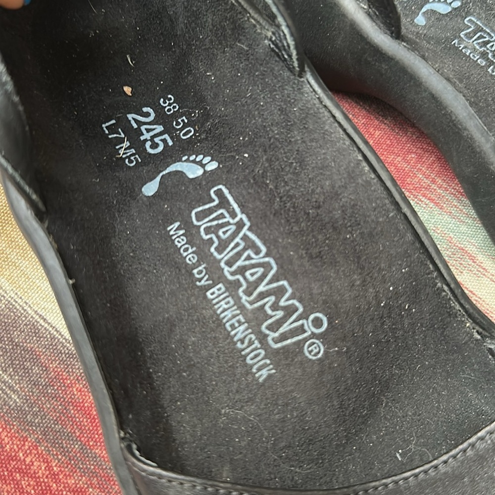 Tatami by Birkenstock Black Leather Ankle Strap Sandals Women’s 38 L7 M5 - Picture 4 of 6